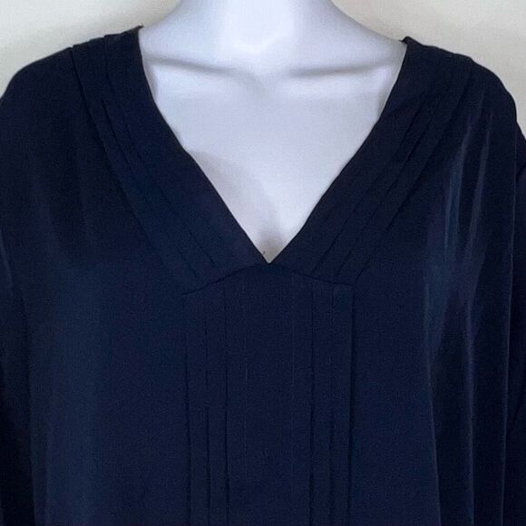 Bloomchic Navy chiffon Tunic With Front Pleating - Picture 2 of 13